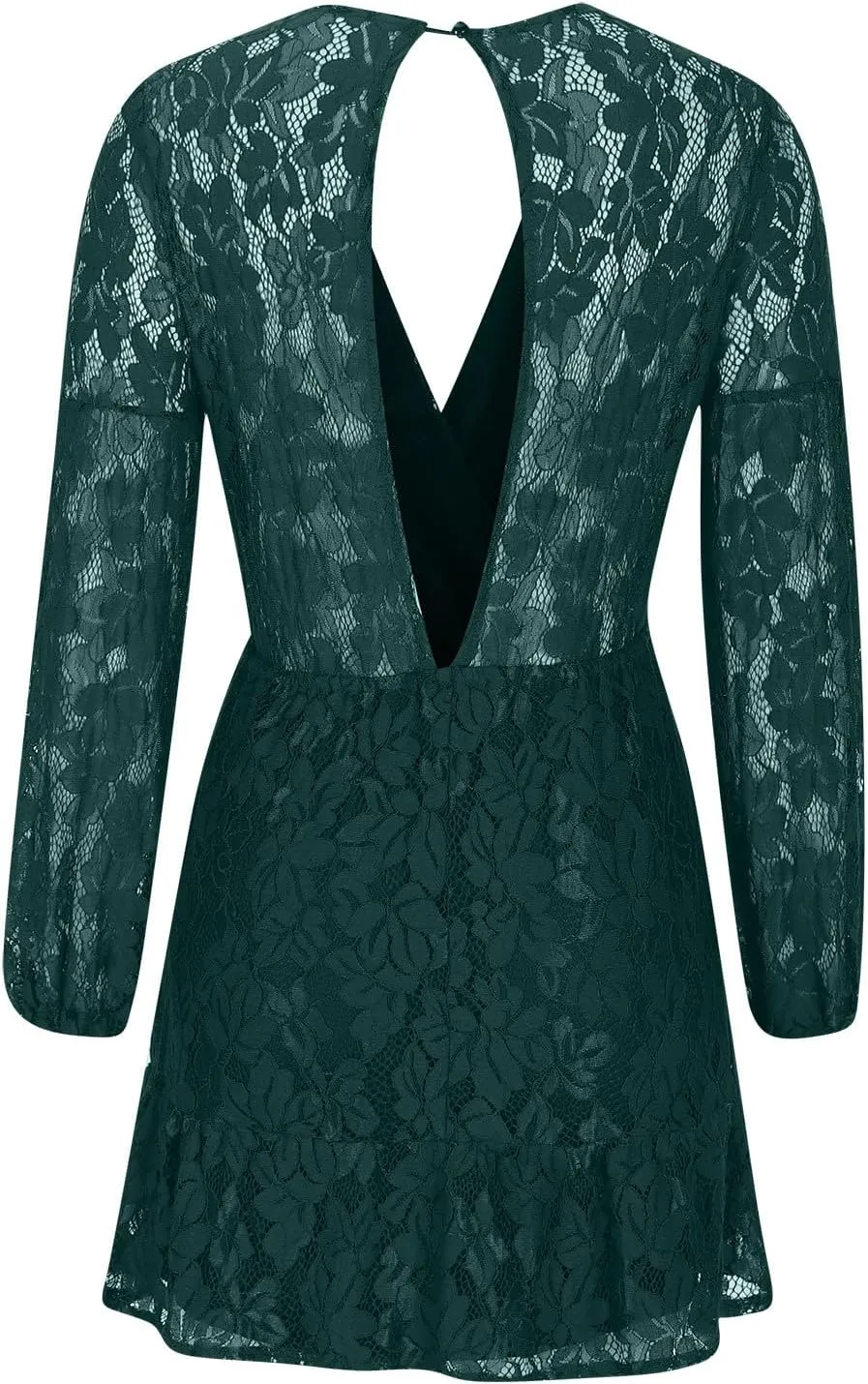 Casual Dresses for Women Womens Long Sleeve Dress V Neck Bubble Tie Waist Floral Flowy Swing Mini Dresses for Women