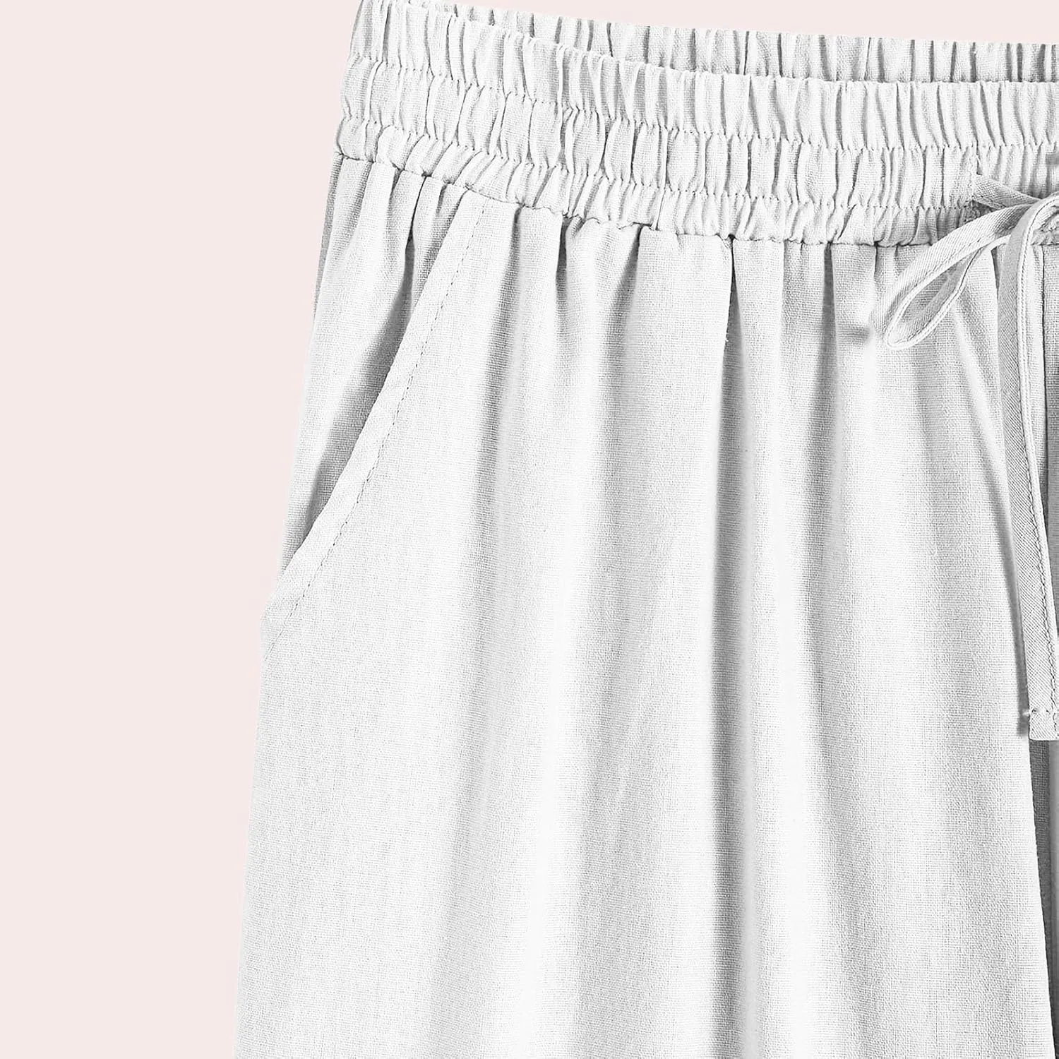 Casual Women's Pants Loose Cotton Linen 2025 Summer Beach Long Trouser Comfy Palazzo High Waisted Slack 2025 Trendy