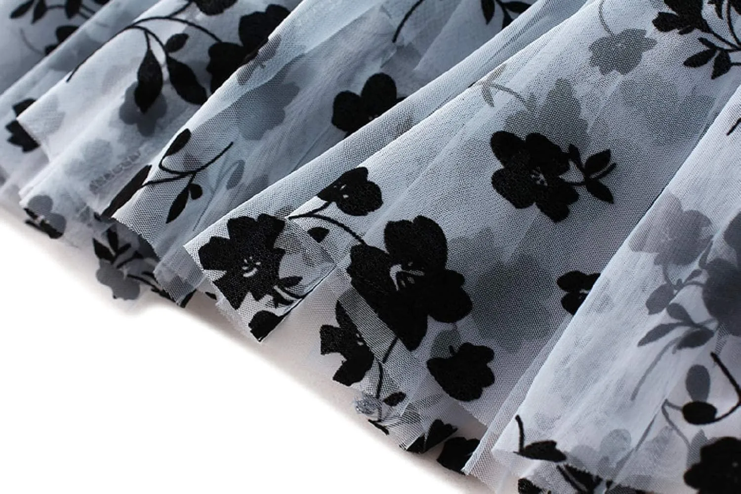 CHARTOU Women's Elastic High Waist Tulle Ruffle Pleated A-Line Swing Midi Skirt