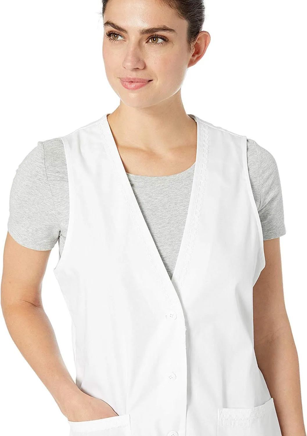 Cherokee Professionals Women Scrubs Vest Lace Trimmed 2610