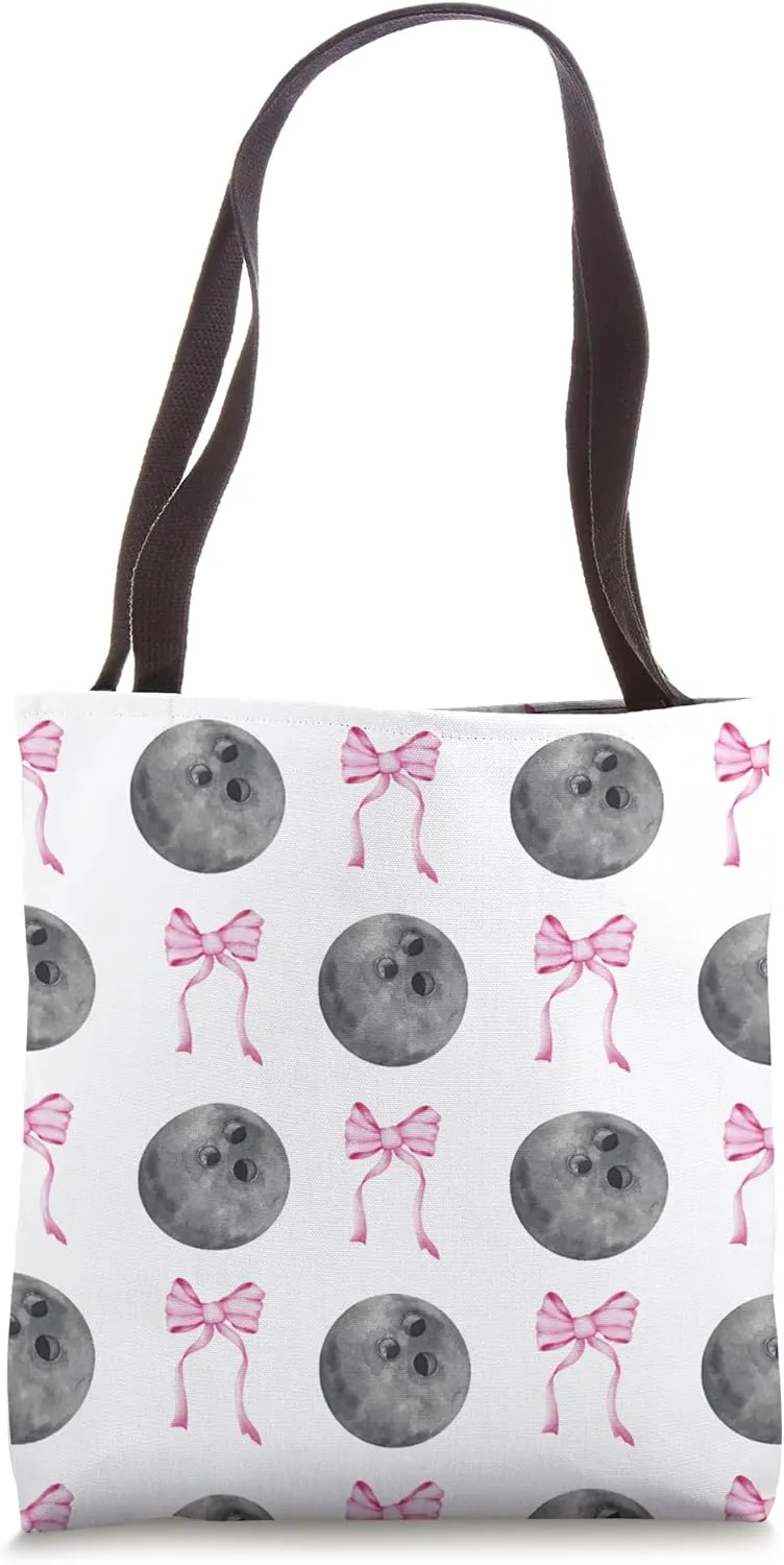 Coquette Bowling Mom Soft Girl Girly Pink Bow Girl Sport Tote Bag