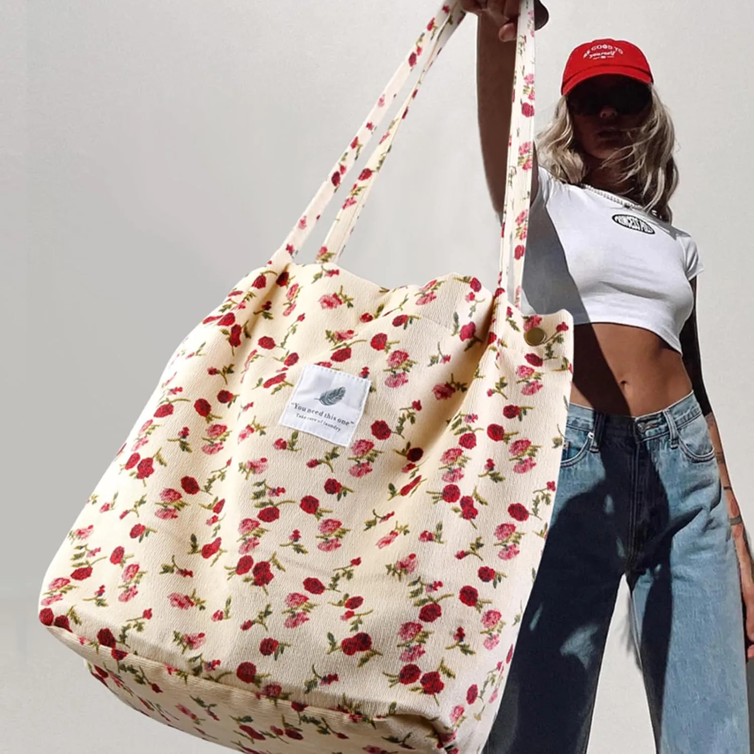 Corduroy Tote Bag for Women
