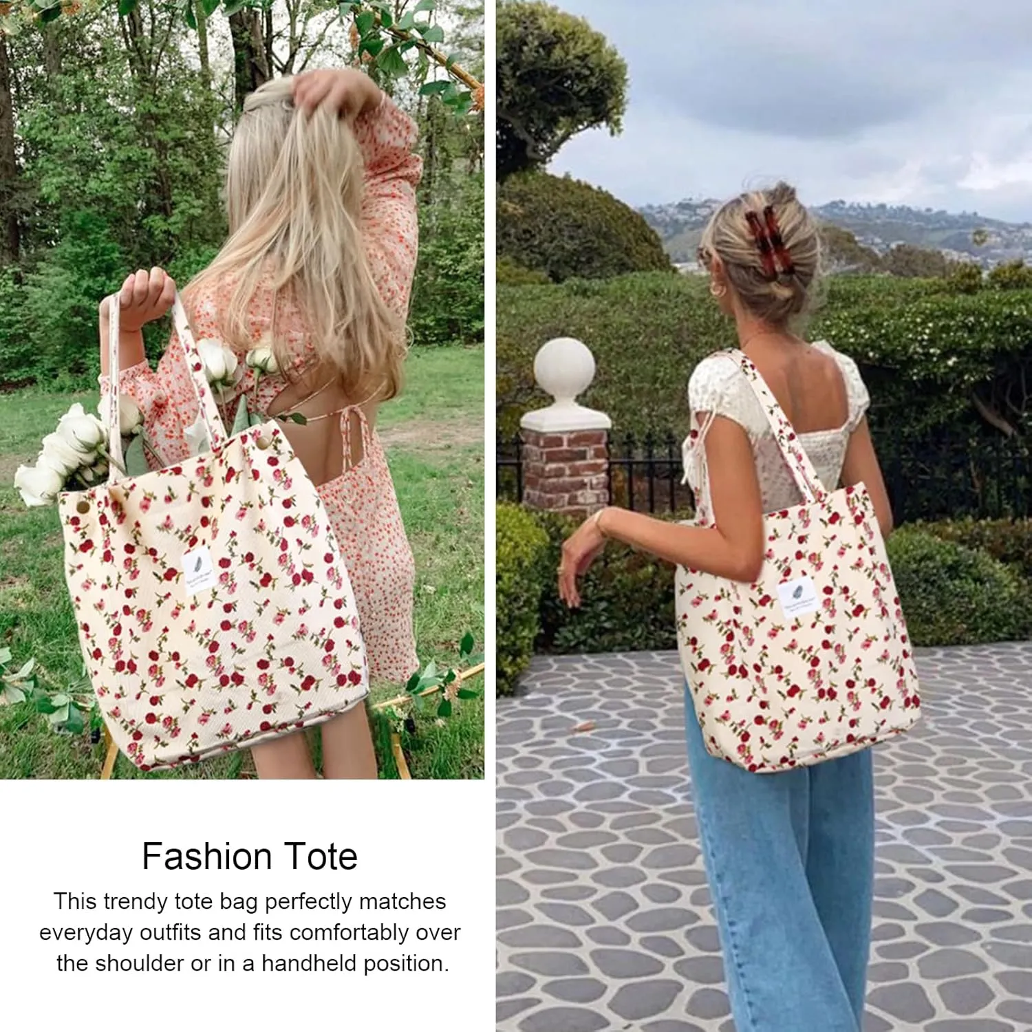 Corduroy Tote Bag for Women