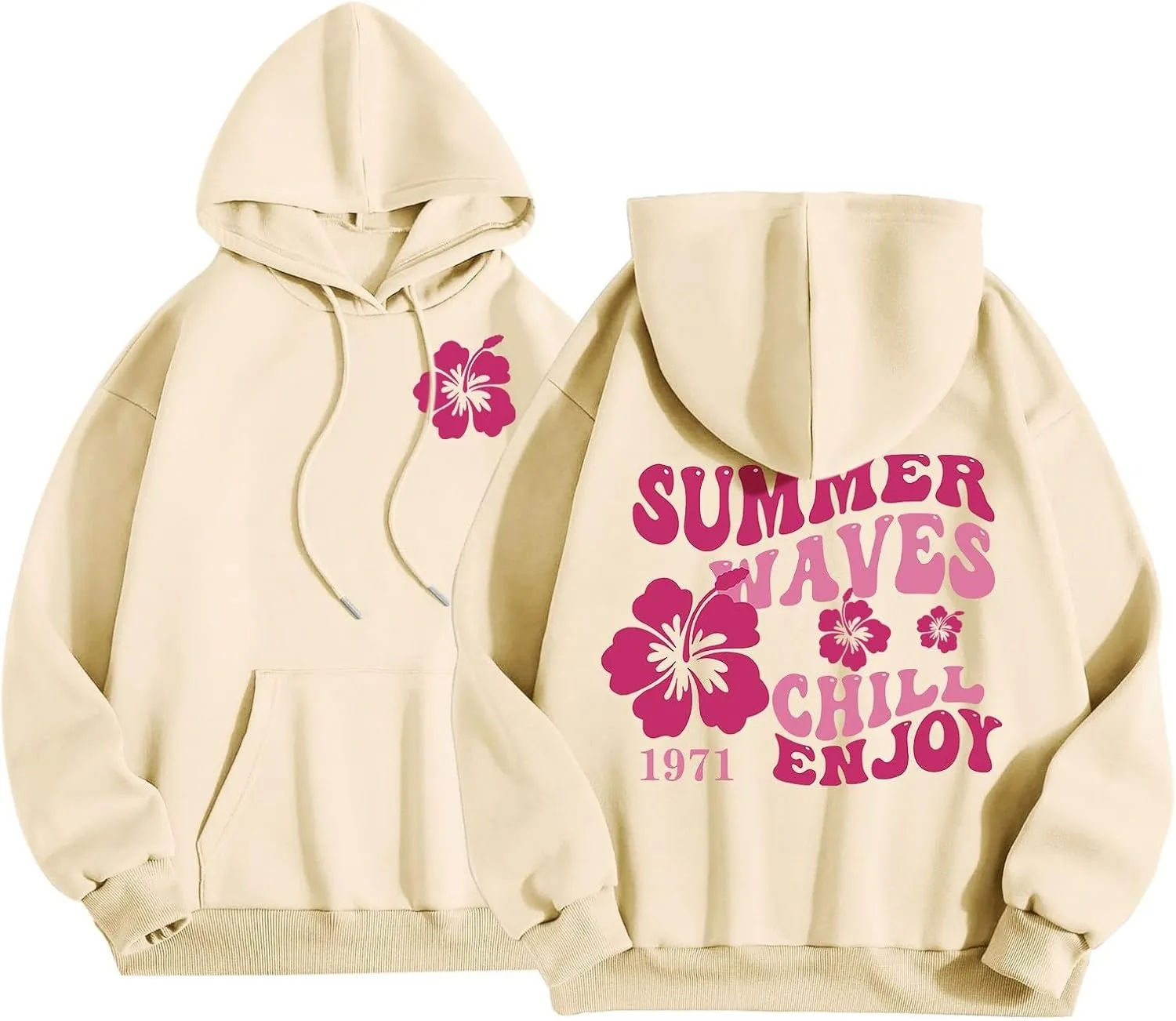 Cute 2 Piece Outfits for Women Teen Girls Preppy Puff Casual Hoodies Pockets Drawstring Pullover Oversized Sweatpants