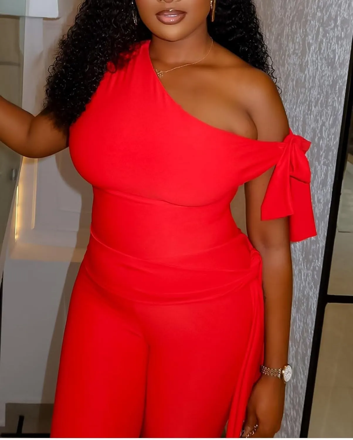 CXXQ Sexy 2 Piece Outfits Off Shoulder Self Tie Crop Tops and Capri Legging Set Tracksuits Clubwear