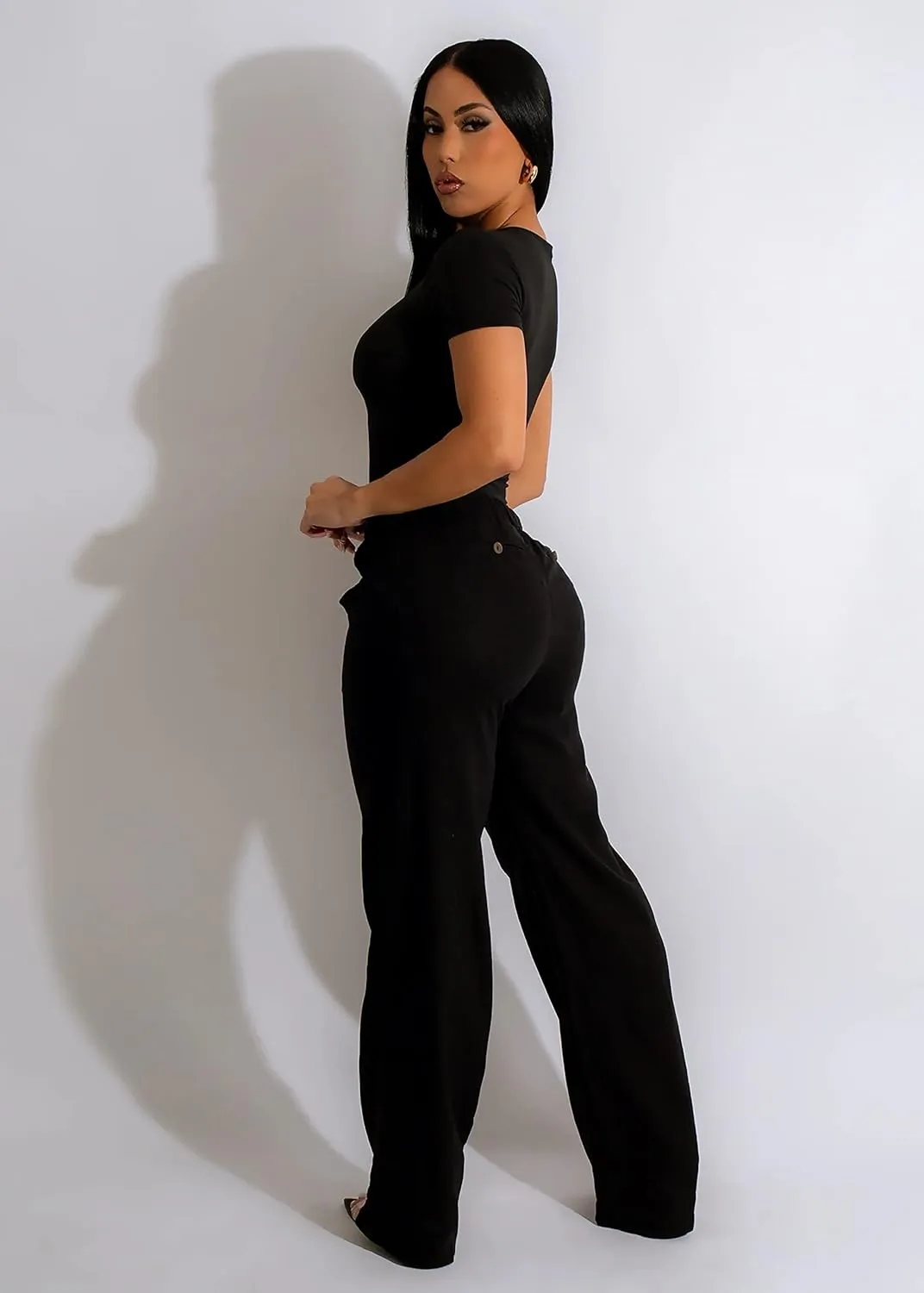 Diva Boutique High Waisted Linen Pants for Women - White Wide Leg Trousers with Pockets, Trendy Summer Casual Beach