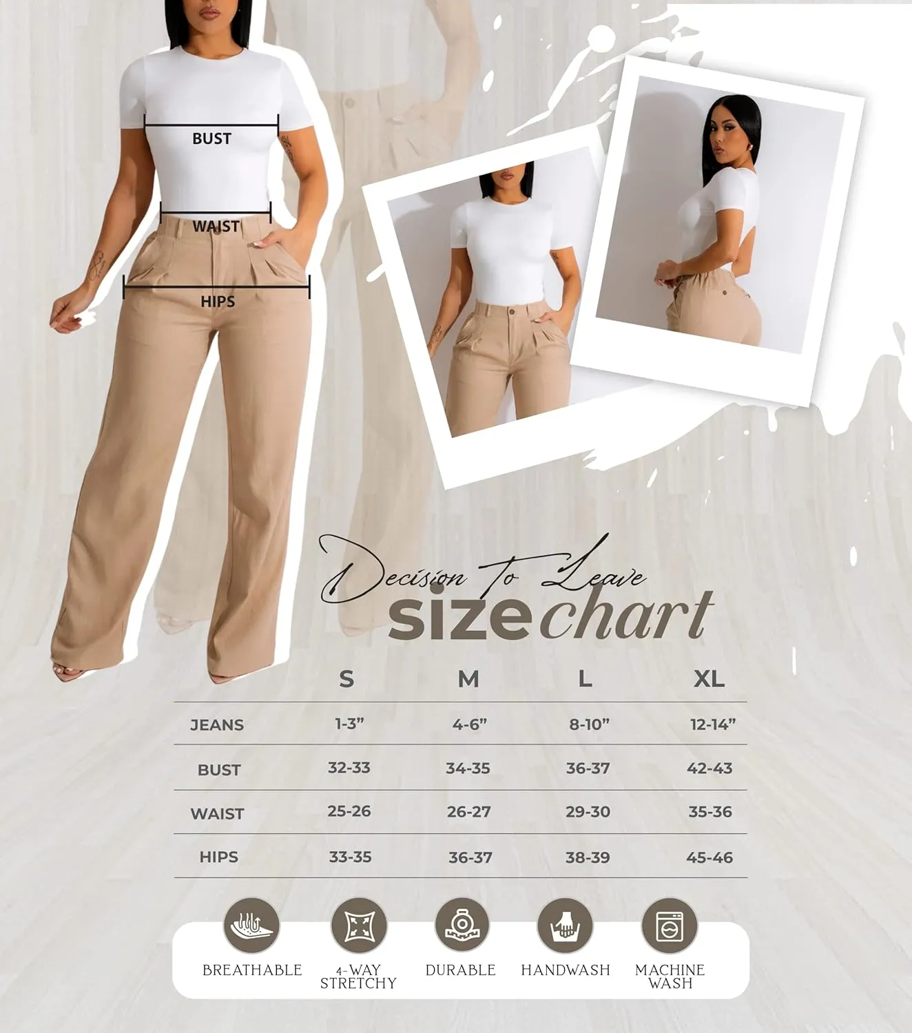 Diva Boutique High Waisted Linen Pants for Women - White Wide Leg Trousers with Pockets, Trendy Summer Casual Beach