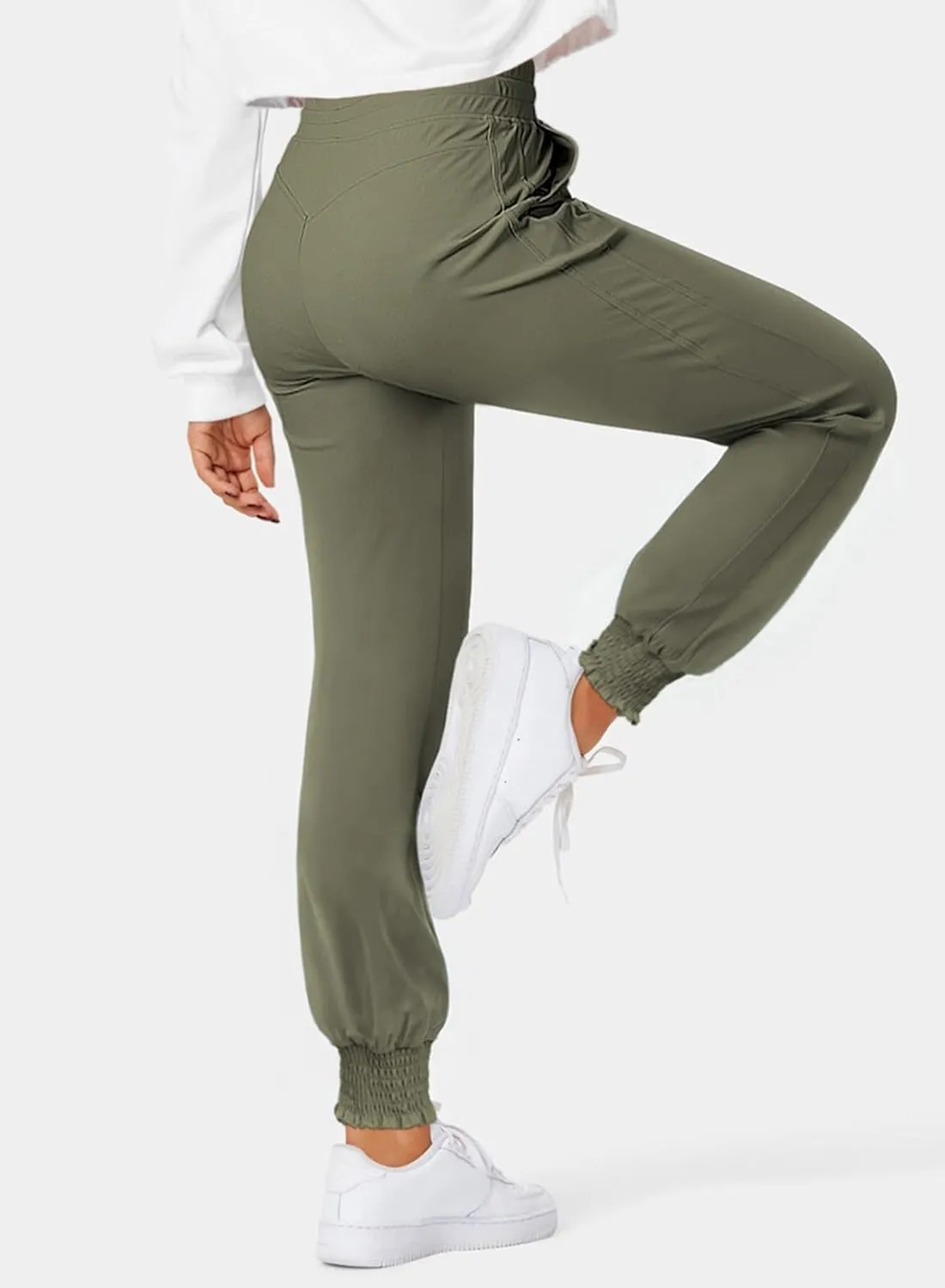 Dokotoo Womens High Waisted Lounge Joggers Elasticity Drawstring Side Pocket Casual Cuffed Casual Yoga Sweatpants