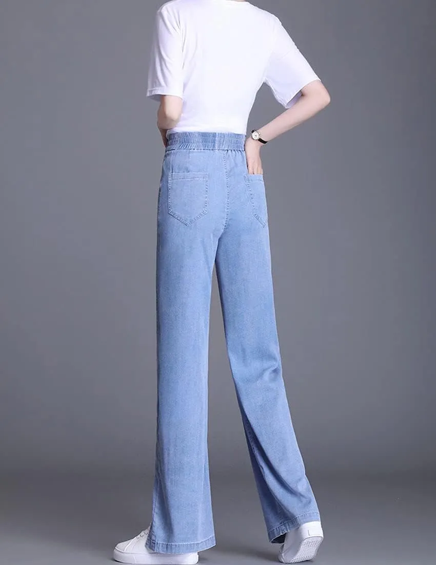 ebossy Women's Casual High Waist Korean Lyocell Harem Pants Cropped Trousers