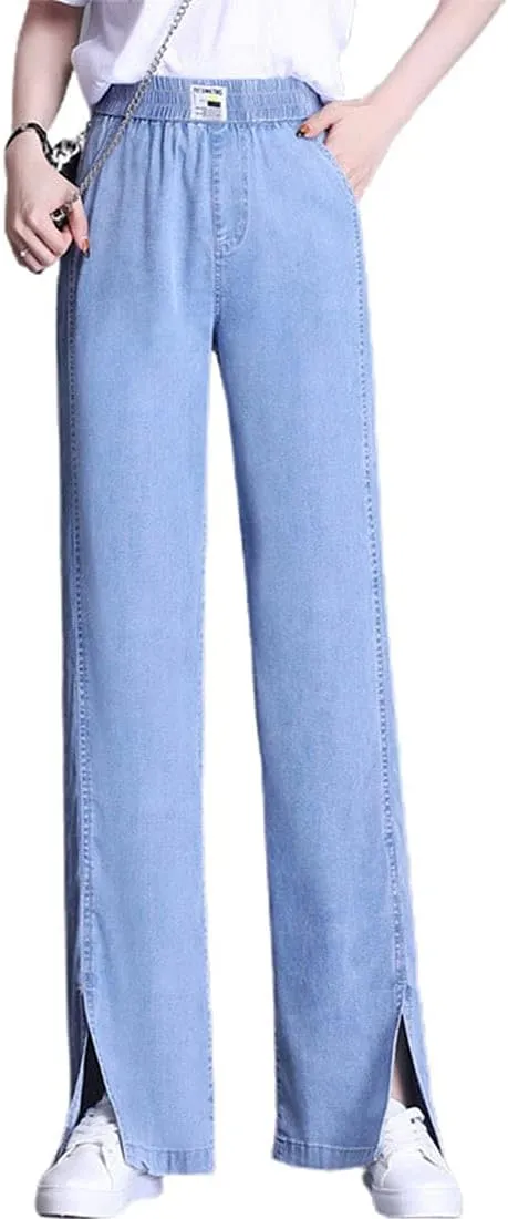 ebossy Women's Casual High Waist Korean Lyocell Harem Pants Cropped Trousers