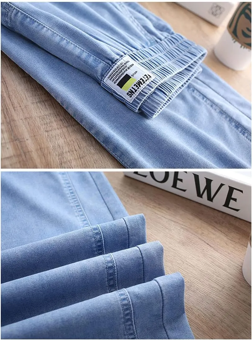 ebossy Women's Casual High Waist Korean Lyocell Harem Pants Cropped Trousers