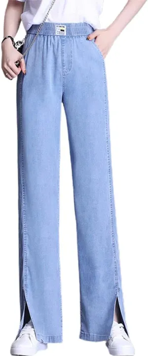 ebossy Women's Casual High Waist Korean Lyocell Harem Pants Cropped Trousers