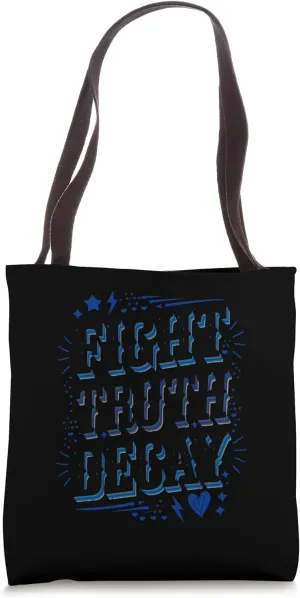 Fight Truth Decay Retro Sunset Graphic Tote Bag