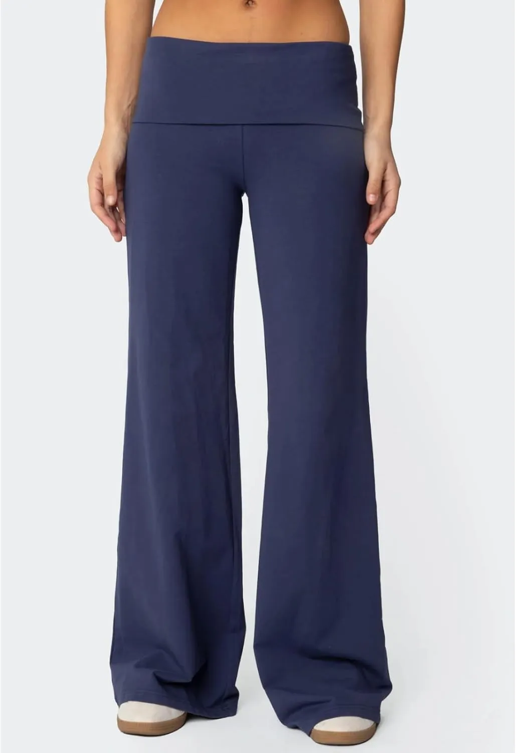 Flare Wide Leg Sweatpants Women Elastic Waist Stripe Ribbed Sweatpants Baggy Yoga Pants Lounge Pajama Flowy Pants