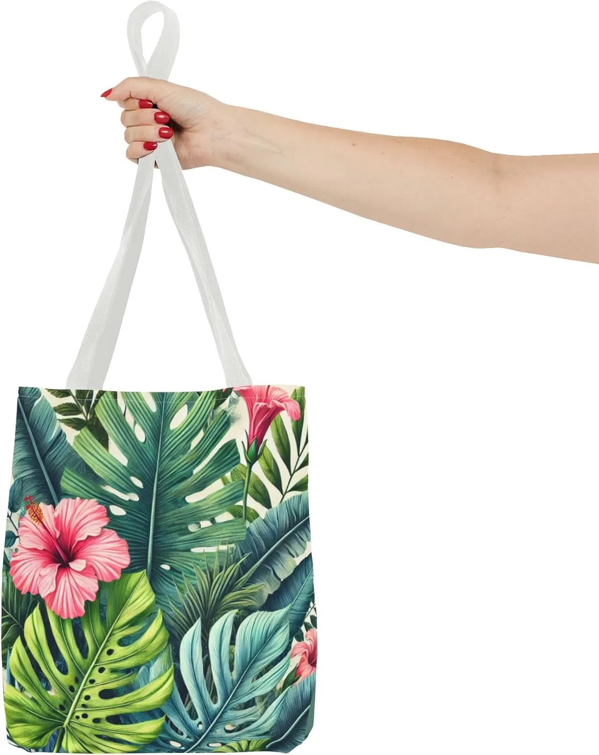 Floral Tote Bag for Women, Reusable Handbag, Flower Print Shopping Tote, Eco-Friendly Shoulder Bag, Gift for Her