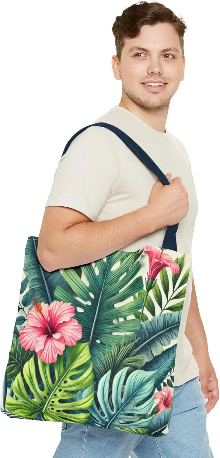 Floral Tote Bag for Women, Reusable Handbag, Flower Print Shopping Tote, Eco-Friendly Shoulder Bag, Gift for Her