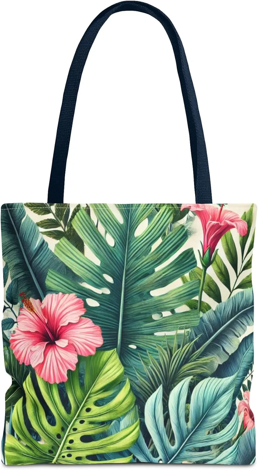 Floral Tote Bag for Women, Reusable Handbag, Flower Print Shopping Tote, Eco-Friendly Shoulder Bag, Gift for Her