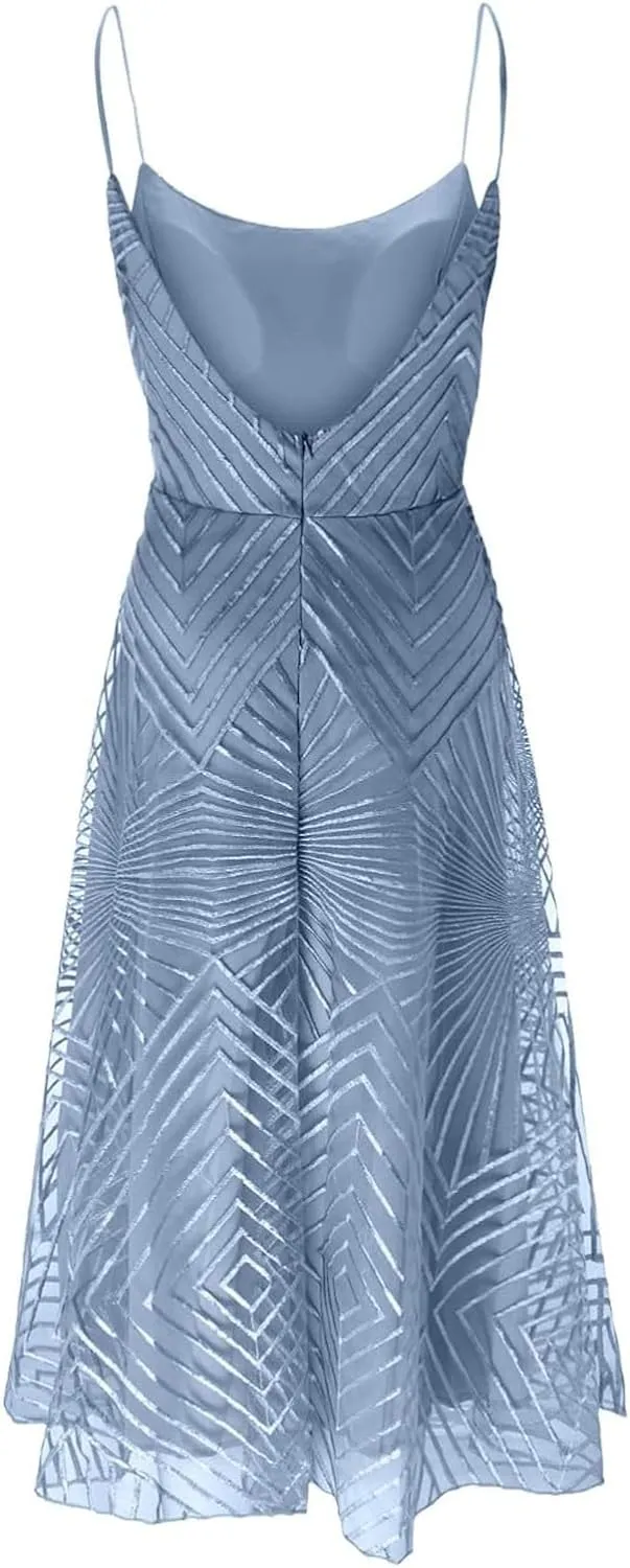 Formal Flowy Cocktail Dresses for Women Trendy Off The Shoulder Elegant Plus Size Sexy Sleeveless A Line Midi Dress