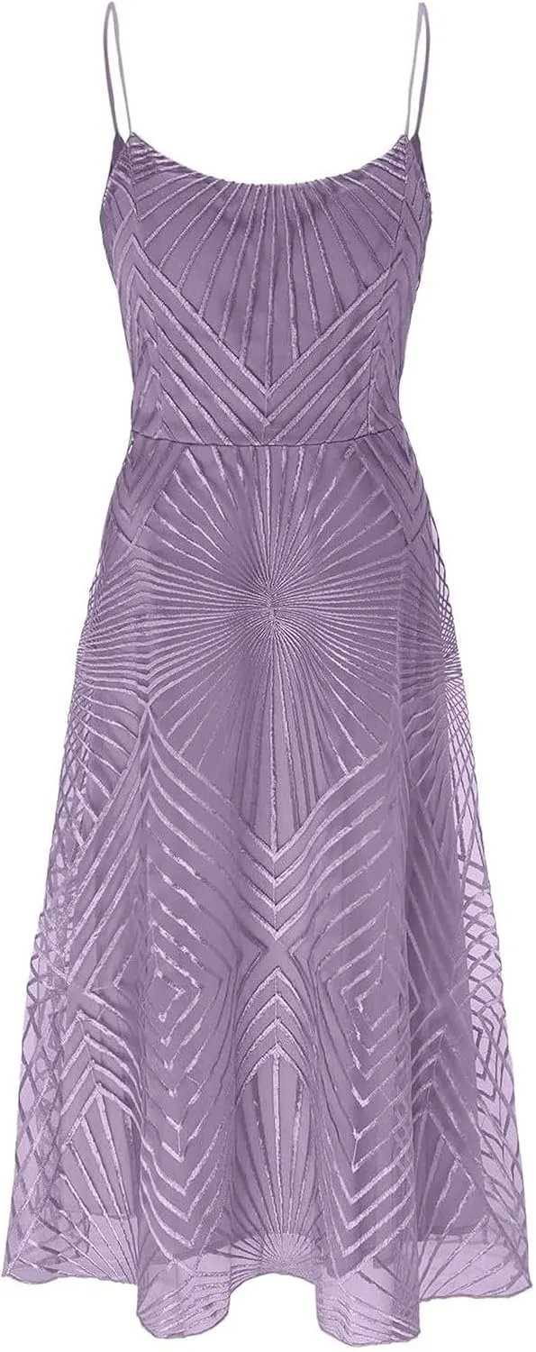 Formal Flowy Cocktail Dresses for Women Trendy Off The Shoulder Elegant Plus Size Sexy Sleeveless A Line Midi Dress
