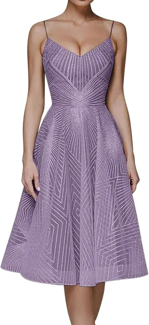 Formal Flowy Cocktail Dresses for Women Trendy Off The Shoulder Elegant Plus Size Sexy Sleeveless A Line Midi Dress