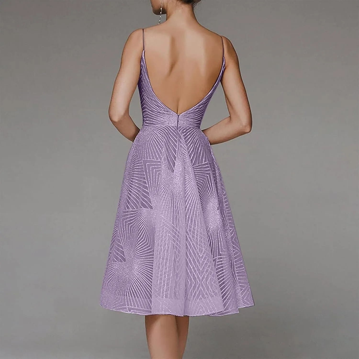 Formal Flowy Cocktail Dresses for Women Trendy Off The Shoulder Elegant Plus Size Sexy Sleeveless A Line Midi Dress