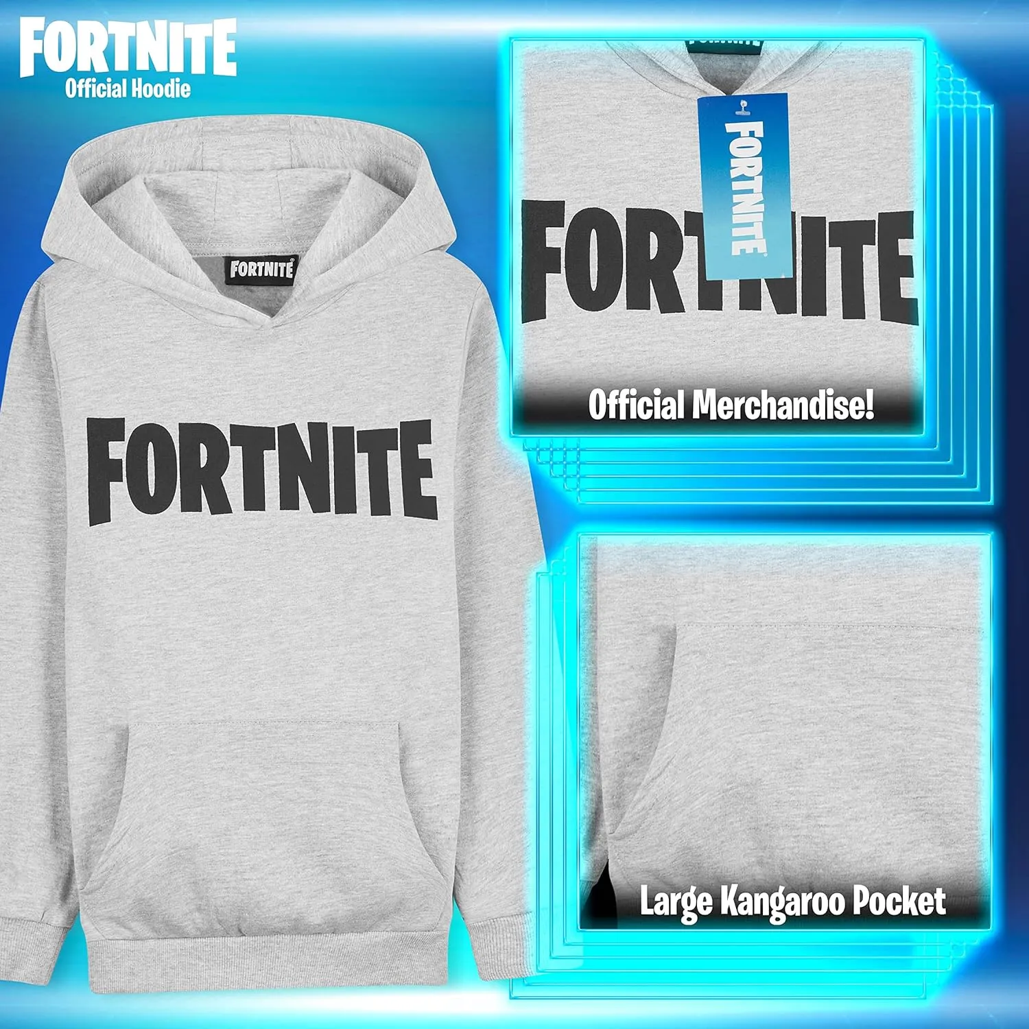 FORTNITE Hoodie For Boys, Kids Gaming Hooded Sweater, Official Gifts For Boys