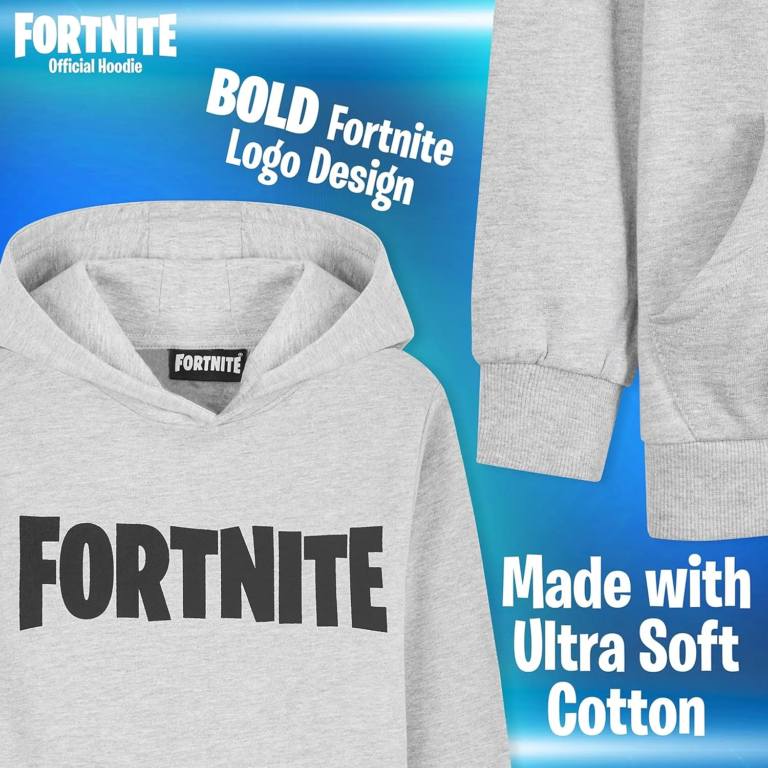 FORTNITE Hoodie For Boys, Kids Gaming Hooded Sweater, Official Gifts For Boys