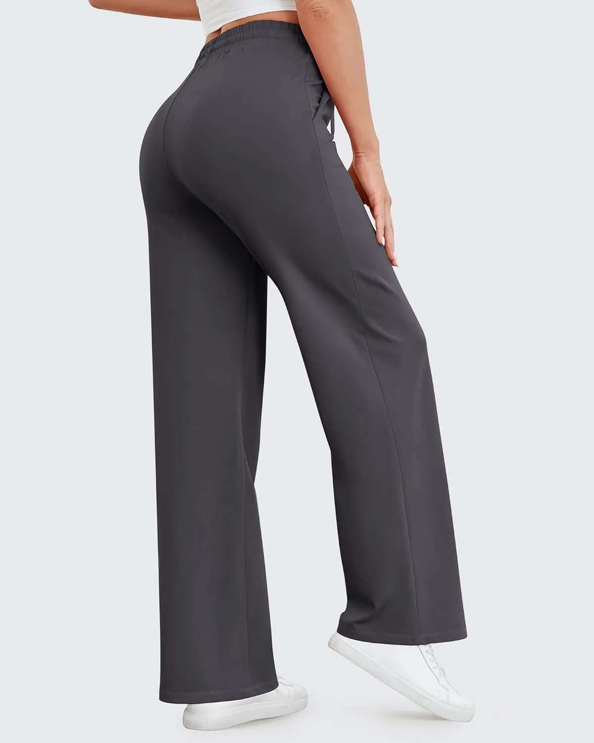 G4Free Wide Leg Yoga Pants with Pockets for Women Sweatpants Casual Drawstring Stretch Pants Petite/Regular/Tall