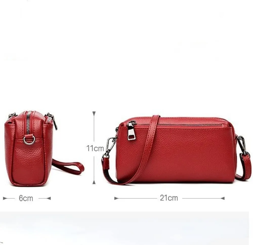Genuine Leather Handbag for Women Mobile Phone Cluch Pouch Hobo Top-Handle Crossbody Tote Bags
