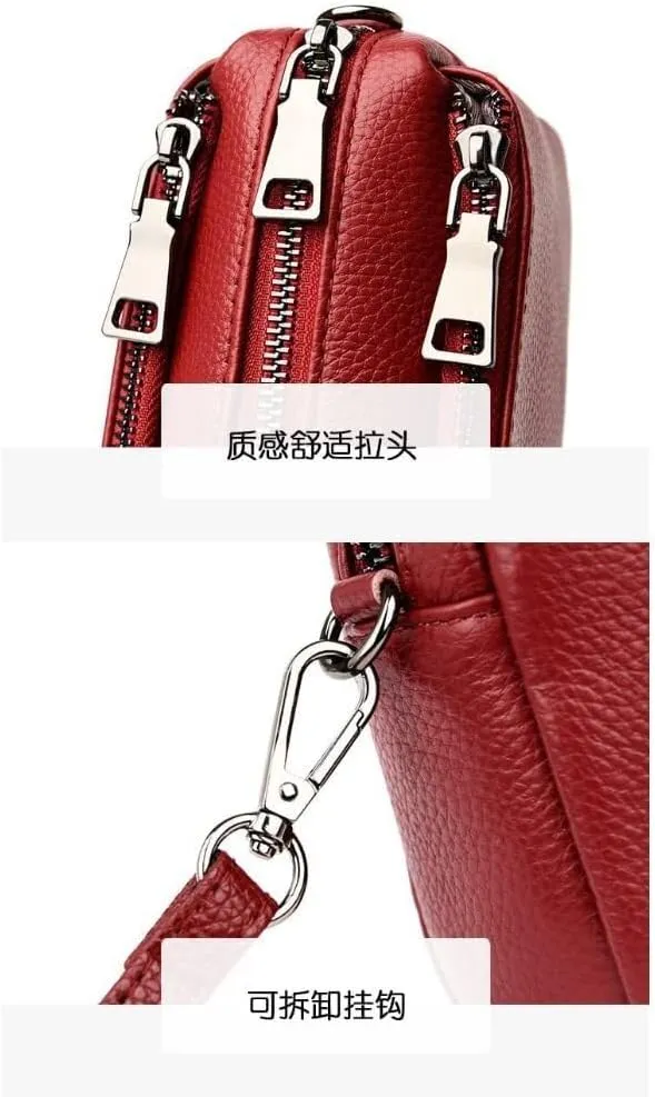 Genuine Leather Handbag for Women Mobile Phone Cluch Pouch Hobo Top-Handle Crossbody Tote Bags