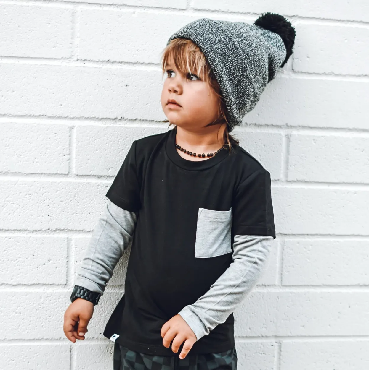 George Hats - Bamboo Layered Tee in Black (6/7)