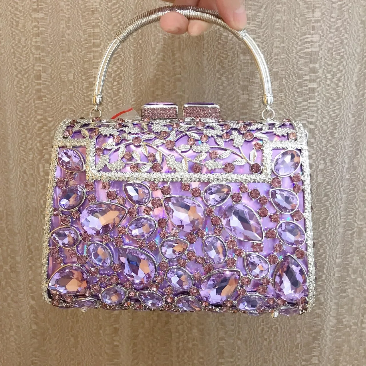 Glitter Crystals Women's Prom Evening Party Wedding Clutch Bag Clutch Purse Handbag Bridal Bag