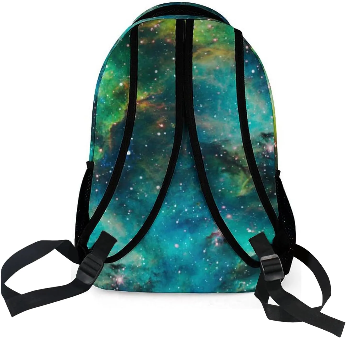 Green Galaxy Backpack Kids Space Universe Galaxy Backpack for Boys and Girls, Starry Stars Nebula Backpack for Elementary Kids, Children Travel Laptop Backpack, 16.5 Inch