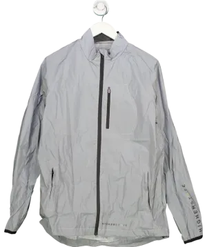 Grey Higher State All Over Reflect Hooded Women's Running Jacket UK M
