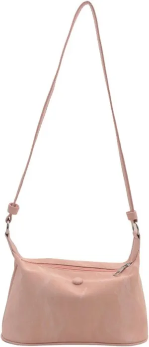 Guojiang Elegant Solid Color PU Leather Bucket Bag with Zippered for Women Casual Shopping Simple Crossbody Shoulder Bag Purse
