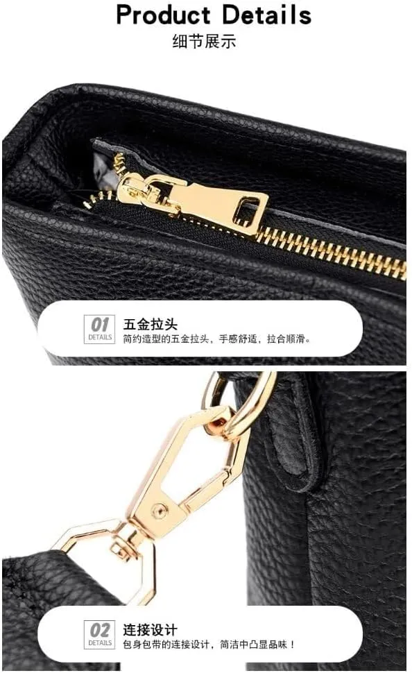 Handbag for Women Genuine Leather Shoulder Bag Female Crossbody Tote Hobo Top-Handle Bags