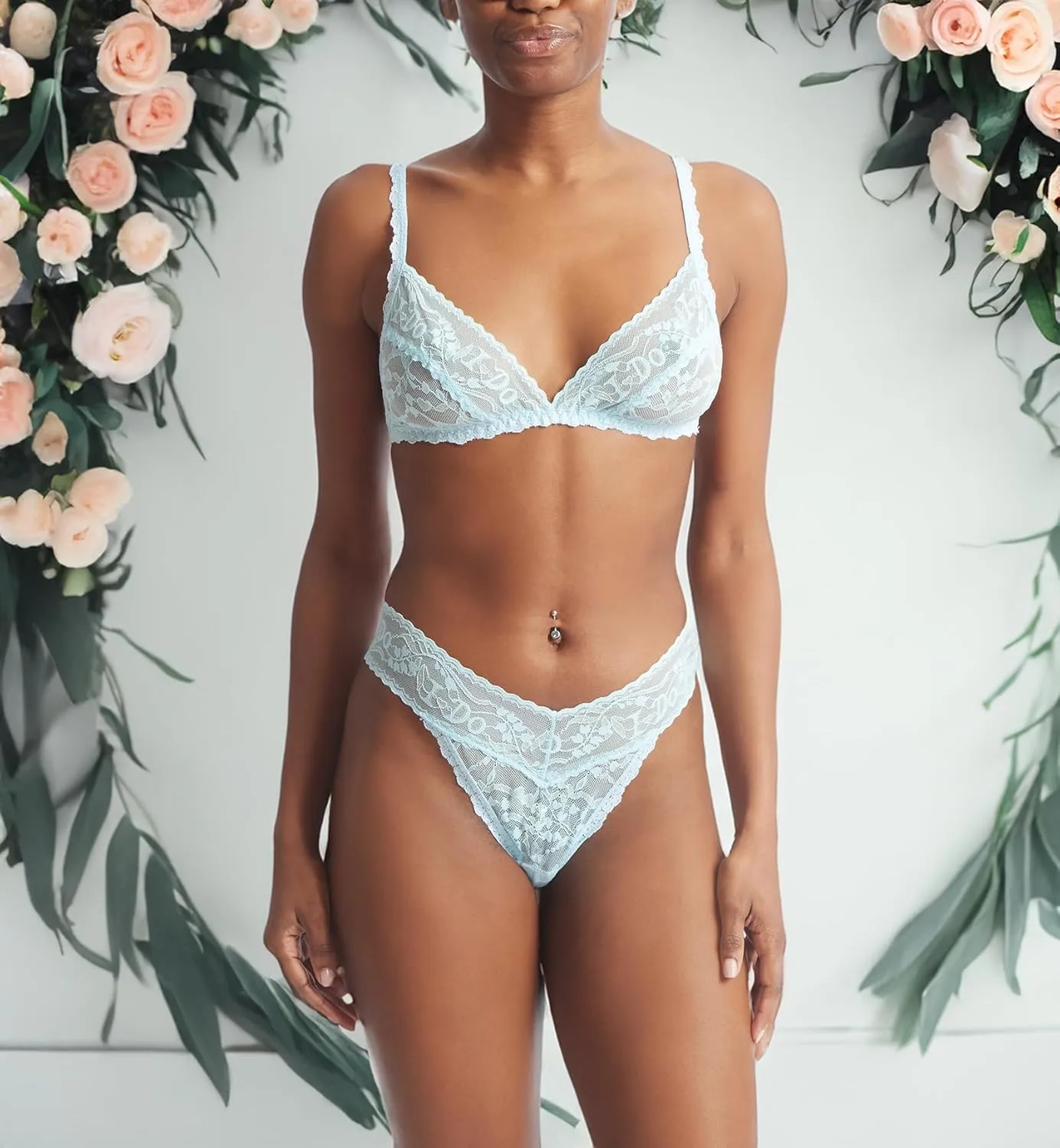 hanky panky Bridal I DO Shimmer Lace Triangle Bralette (157491)
