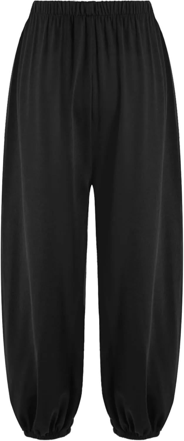Hansber Kids Unisex Casual Harem Pants Hip Hop Dance Pants Casual Baggy Jogger Pants Kung Fu Practice Trousers