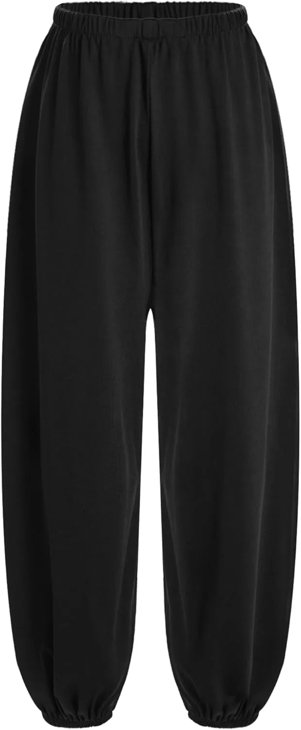 Hansber Kids Unisex Casual Harem Pants Hip Hop Dance Pants Casual Baggy Jogger Pants Kung Fu Practice Trousers