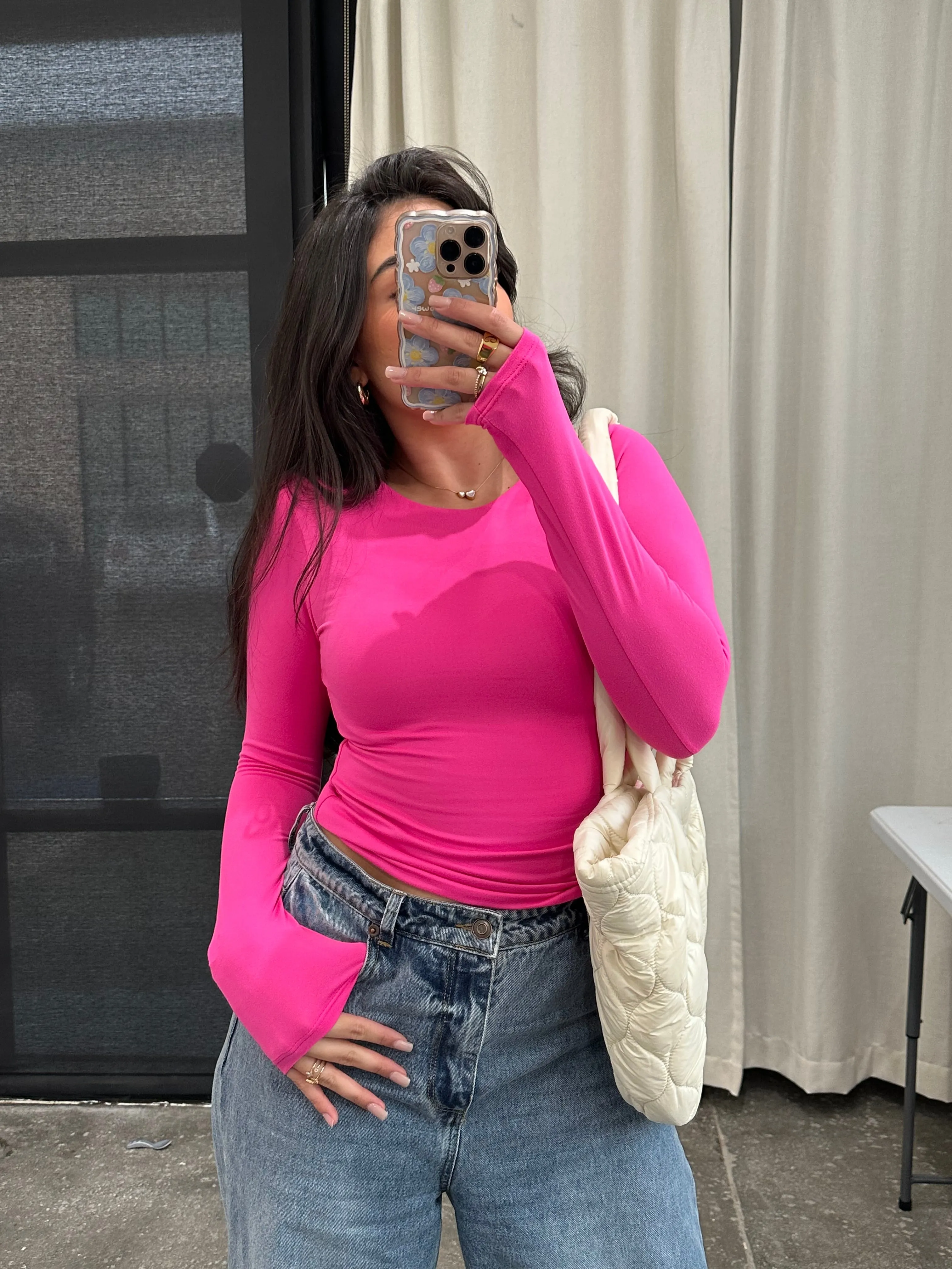 harlow long sleeve (FUSCHIA)