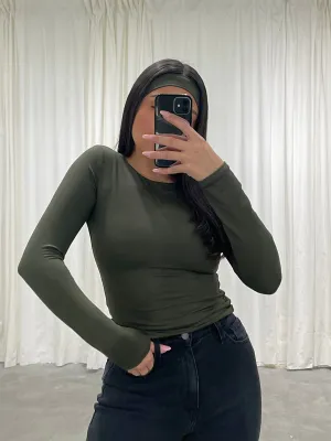 harlow long sleeve (OLIVE)