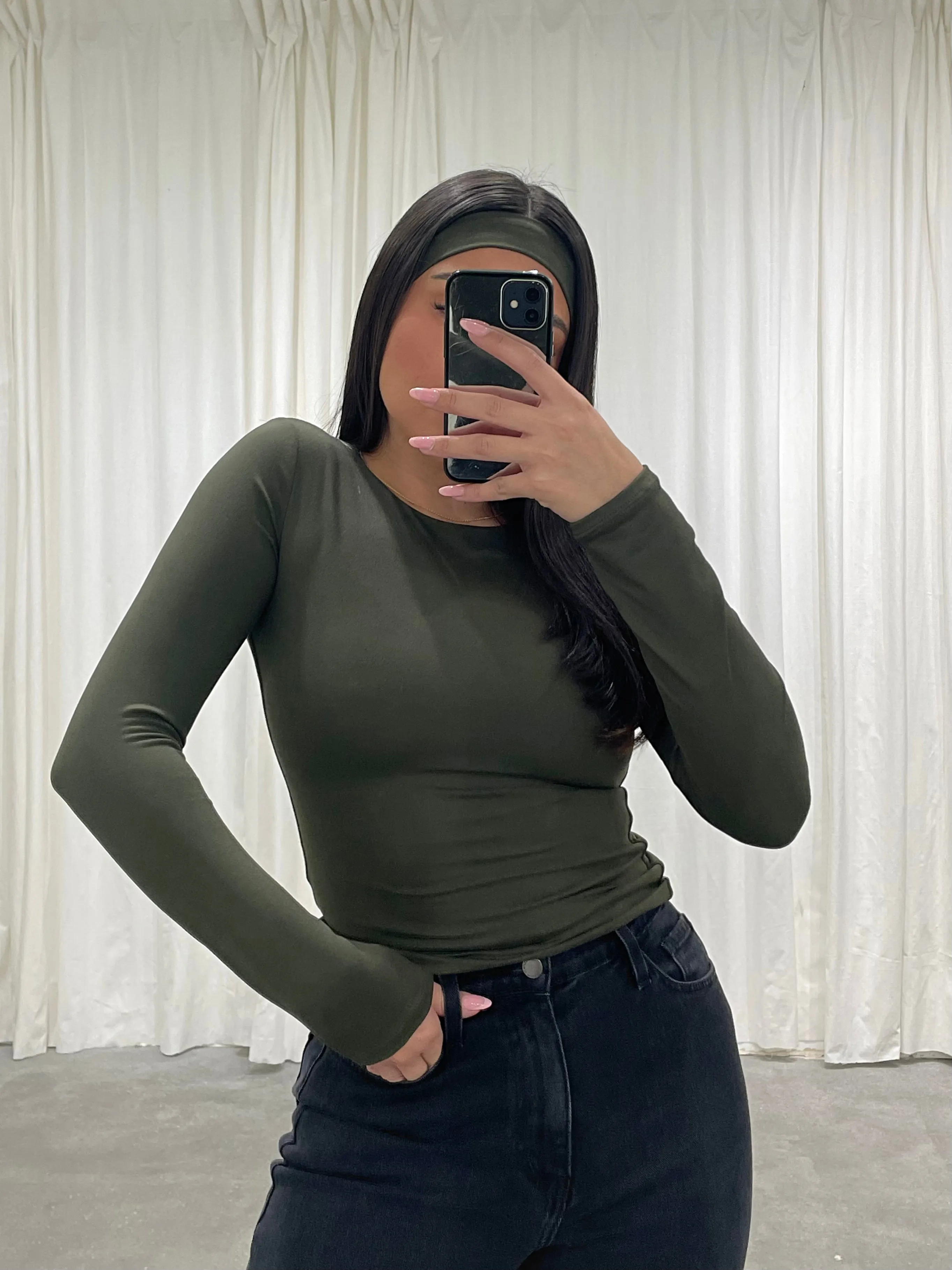 harlow long sleeve (OLIVE)