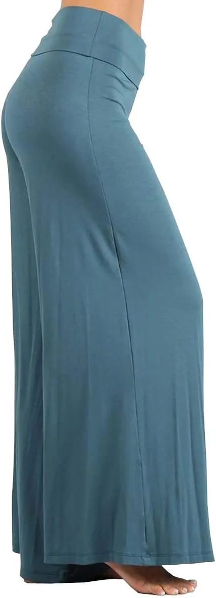 HEYHUN Womens Casual Tie Dye Solid Wide Leg Bottom Boho Hippie Lounge Palazzo Pants S-3XL