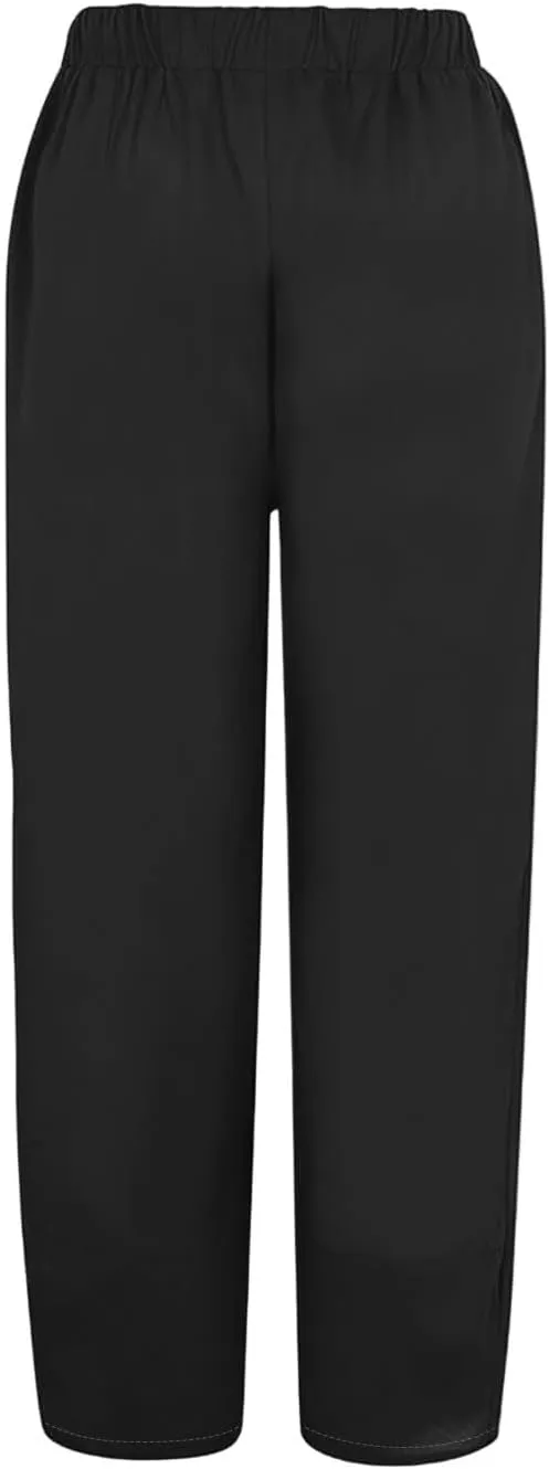 Hiking Pants Women 2025 Summer Cotton Linen Elastic Wiast Palazzo Trousers Stretch Loose Work Casual Pant with Pocket