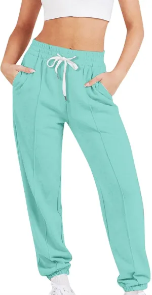 Hiking Pants Women Lightweight Sweatpants Baggy Drawstring High Waist Sweat Pants Summer Bottom Jogging Trousers