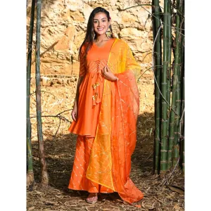 HOUSE OF JAMOTI Orange Tango Gota Sharara Set (Set of 3)