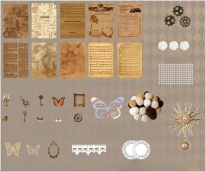 Ita Bag Accessories DIY Accessories Ita Bag Decoration Pins Ita Bag Background Filler Metal Butterfly (Brown Trail)