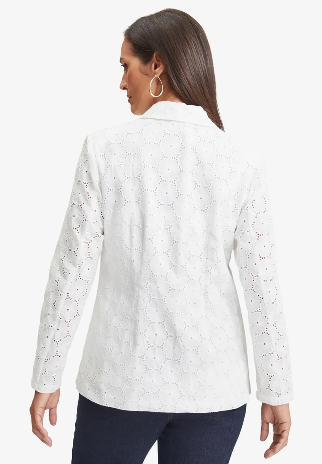 Jessica London Women's Plus Size Eyelet Blazer
