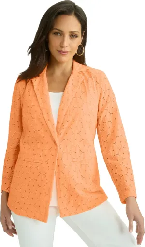 Jessica London Women's Plus Size Eyelet Blazer
