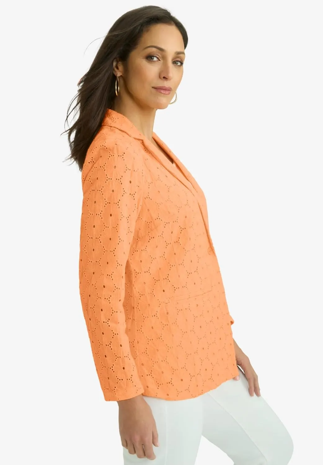 Jessica London Women's Plus Size Eyelet Blazer